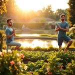 young man's engaged in various healthy lifestyle activities